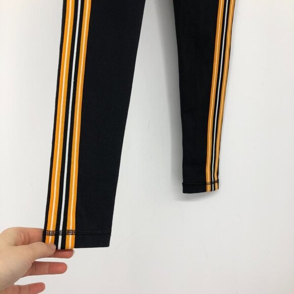 TNA Aritzia Atmosphere leggings solid  black with yellow side stripes XXS - Picture 9 of 13